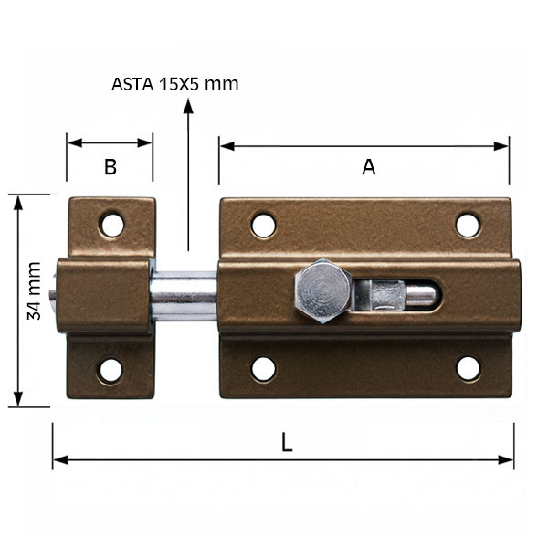 MINUTEX Catenaccio Trasversale Mignon in Acciaio Bronzato - MINUTEX - Immagine 2